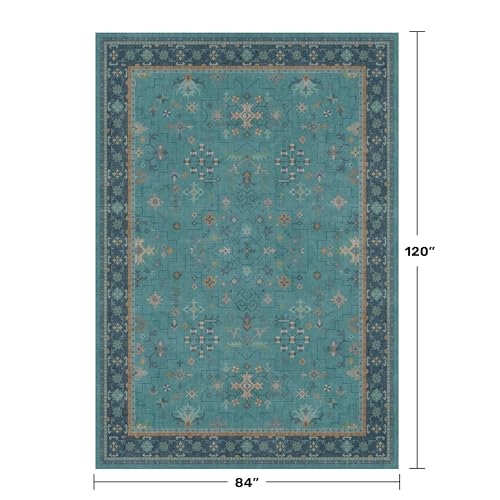 Teal 7x10 Large Rug for Living Room (7' x 10' (Rectangular) / Emerald Teal)