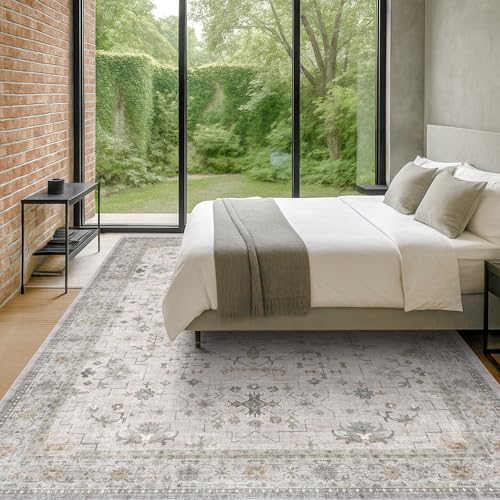 Large Light Gray & Sage 10x14 Living Room Rug (10' x 14' (Rectangular) / Light Gray / Sage)