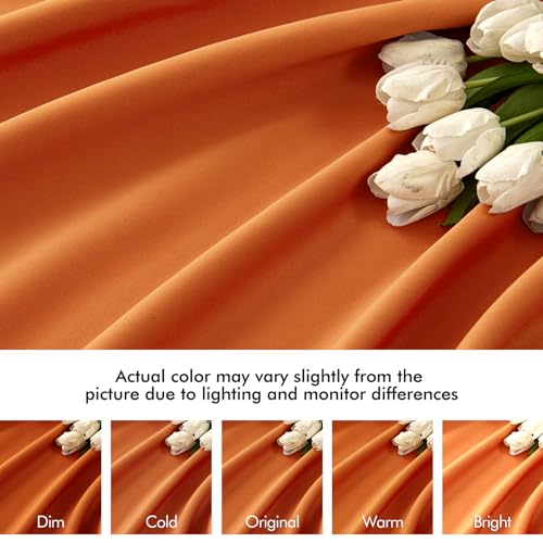 Fall Orange Back Tab Blackout Curtains 52x84 Inch Length 2 Panel Set (Orange / 52"W x 84"L (Pack of 2))