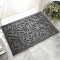 Grey Leaves Outdoor Indoor Entrance Doormats (Leaves-grey / 1'5" x 2'6" (Rectangular))