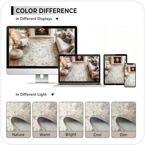Abstract Area Rug Modern Washable Rug Soft Non Slip Rug Low Pile for Bedroom Living Room Dining Room Brown (Brown Grey Gold / 5' x 7' (Rectangular))