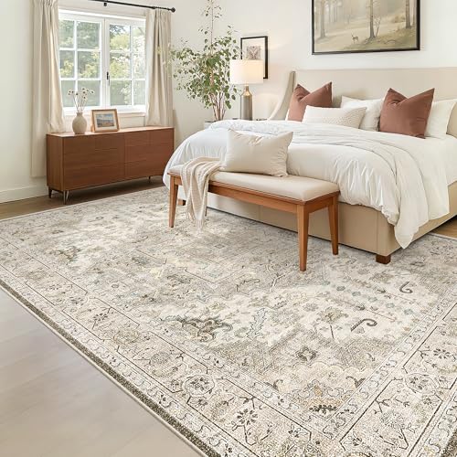 6x9 Area Rugs for Living Room (Ivory/Brown / 6' x 9' (Rectangular))