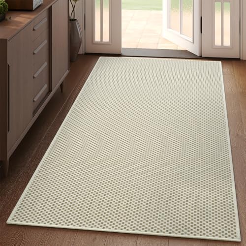 3x5 ft Area Rug Entryway Runner Kitchen Rugs Non Slip Washable Beige (Beige / 3' x 5')