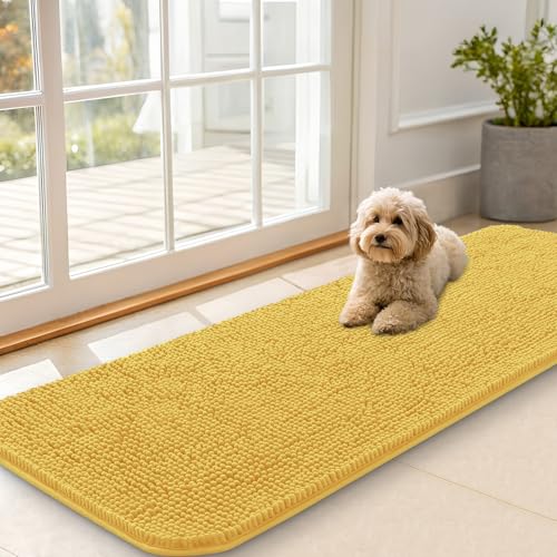 Dog Door Mat for Muddy Paws 59x20 (Yellow / 59" X 20")