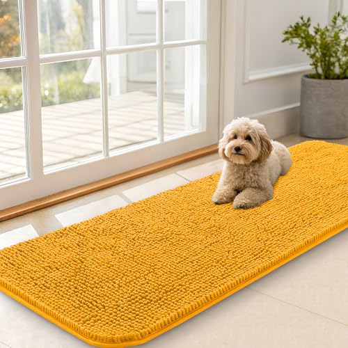 Dog Door Mat for Muddy Paws 59x20 (Golden Yellow / 59" X 20")