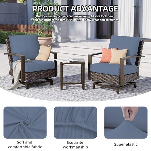 8Pcs Outdoor Cushion Covers (Grey Blue.. / 8PCS)