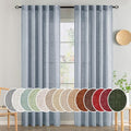 Chambray Blue Linen Curtains 52x96 Inch Long for Bedroom Living Room (52"W x 96"L (Pack of 2) / Chambray Blue)