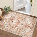 2x3 Washable Non Slip Boho Small Area Rug for Entryway (Vintage Peach/Cream / 2' x 3' (Rectangular))