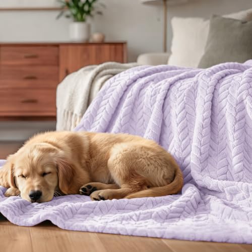 Soft Fleece Bed Blanket Queen Size (Lilac Purple / Queen ( 90x90 IN ))