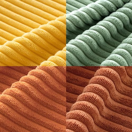 Fall Decorative Throw Pillow Covers Yellow Rust Green 18x18 (18" x 18" (Pack of 4) / Rust-green)