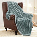 Fuzzy Large Fleece Throw Blanket for Couch (Mixed Green / 50x70 IN)