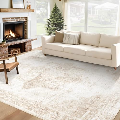 Area Rug 6x9 Washable Rug (Beige / 6' x 9' (Rectangular))