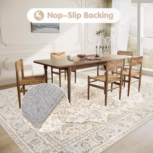 Area Rugs 6x9 Vintage Rug (Light Beige Brown / 6' X 9' (Rectangular))