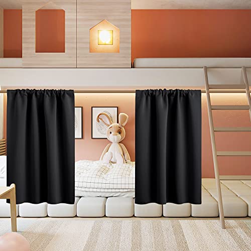 Half Curtain Tiers 36 inch Length (Black / 34"W x 36"L (Pack of 2))