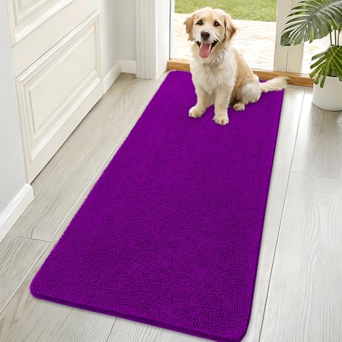 Dog Door Mat for Muddy Paws 70x35 (Purple / 70" X 35")