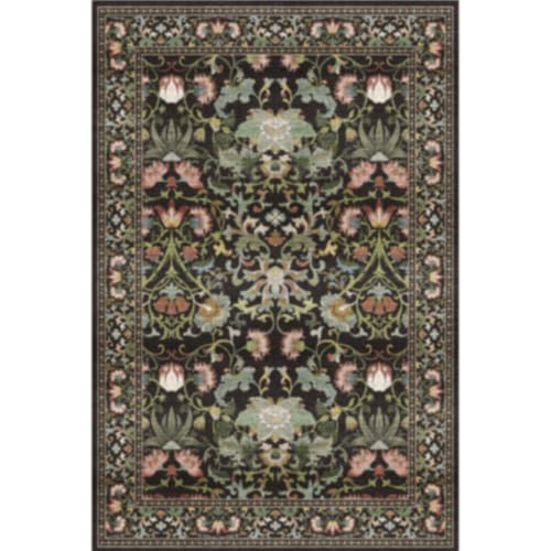 HY HAOYUNLAI 2x6 Kitchen Runner Rug Non (2' x 6' (Rectangular) / Floral/Black)