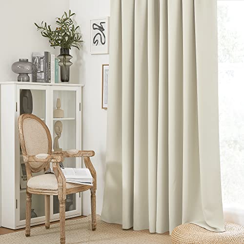 Short Curtains for Bedroom (Beige / 42"W x 48"L (Pack of 2))