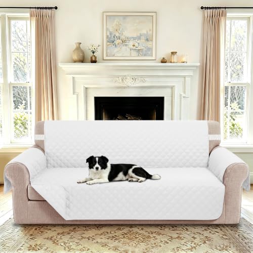 Reversible Sofa Cover for 3 Cushion (White/White / Sofa L - Large (68''))