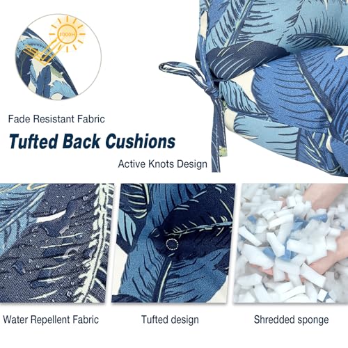 Outdoor Seat Chair Cushions (42"x21"x4" / Swaying Palms Blue)