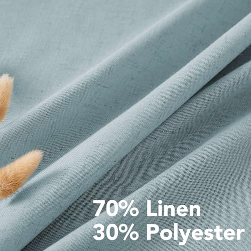 Living Room Linen Curtains (52"W x 96"L (Pack of 2) / Cloud Blue)