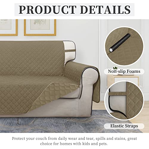 Double Protection 100% Waterproof Sofa Covers for Living Room (Beige/Beige / Sofa Large)