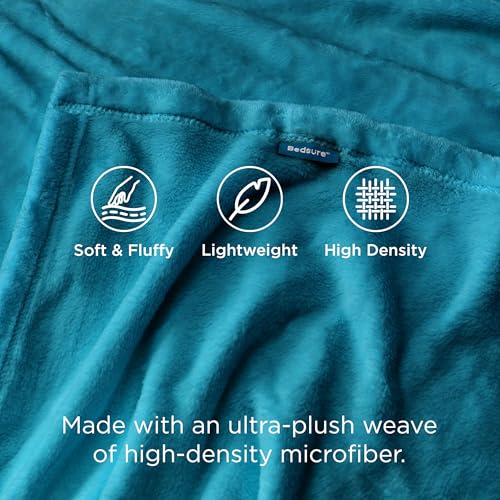 GentleSoft Twin XL Fleece Blanket Dorm Bedding (Teal Blue / Twin XL (66" X 90"))