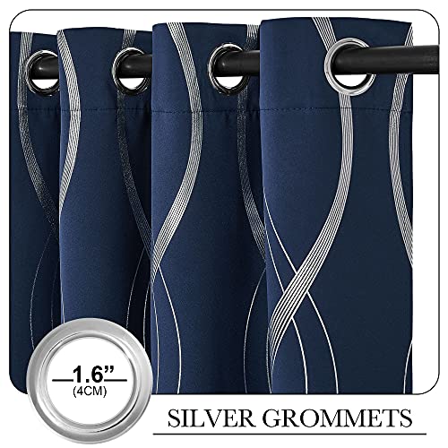 Sliding Door Curtains Extra Long Blackout Drapes for Large Window (1 - Navy / 52"W x 108"L (Pack of 2))