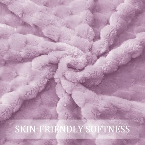 3D Fleece Queen Size Blanket for Bed (Lilac Purple / Queen ( 90x90 IN ))