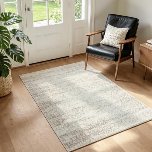 Washable Rugs 3x5 Area Rugs for Living Room (Beige-ivory-cream-brown-camel / 3' x 5' (Rectangular))