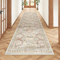 Rug Runners for Hallways Non Slip (Brown/Pink / 2' x 8' (Runner))