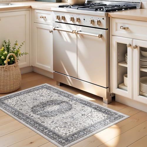 Washable 2x3 Entryway Area Rug (2' x 3' (Rectangular) / Grey)