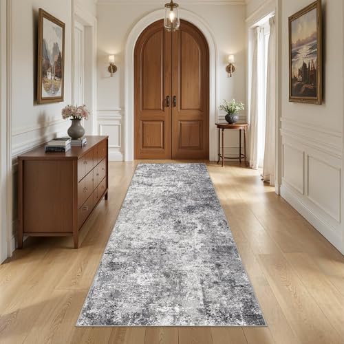 3x8 Washable Runner Rug for Hallway (Grey / 3' x 8' (Runner))