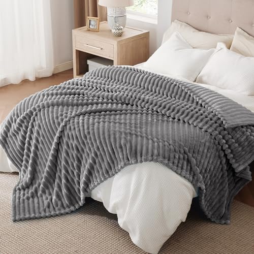 Soft Queen Size Blanket for Bed Frost Gray 90"x90" (Frost Gray / Queen)