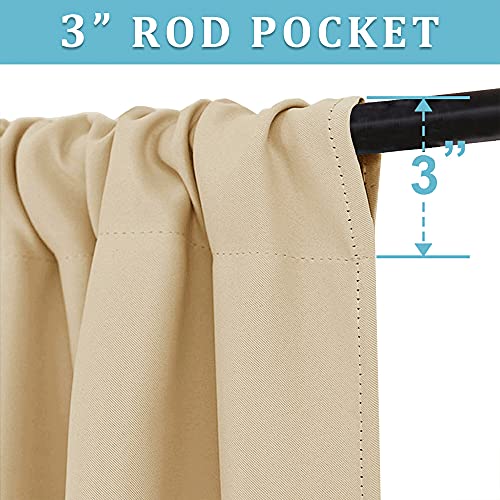 Curtains for Bedroom Living Room Dining Room 102 inches Long (Biscotti Beige / 52"W x 102"L (Pack of 2))