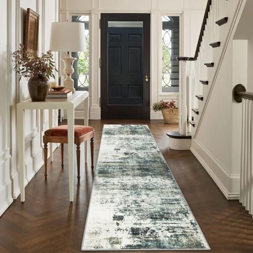 2'6''x8' Runner Rugs Washable Rug (Teal Green/Multi Color / 2'6" x 8' (Runner))