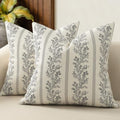Vintage Throw Pillow Covers 18x18 Set of 2 (Soft Ash / 18" x 18" (Pack of 2))
