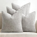 Soft Decorative Chenille Pillow Covers Light Gray 20x20 Pack of 4 (20" x 20" (Pack of 4) / Light Gray)