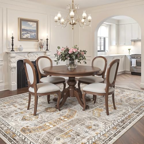 5x7 Area Rugs for Living Room (Brown/Gold / 5' x 7' (Rectangular))