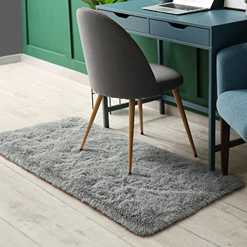 Shag Fluffy Small Rug (2' x 4' (Runner) / Grey)