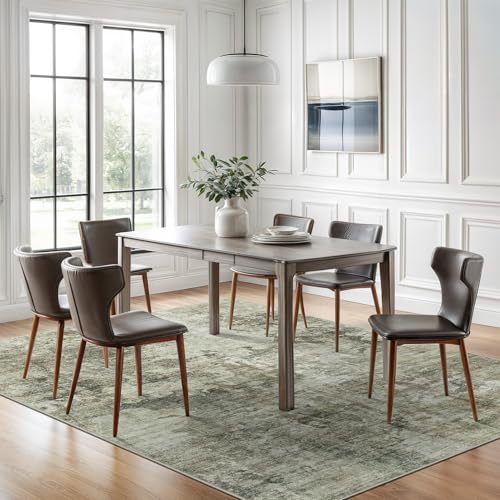 Abstract Area Rug 6x9 for Living Room Washable Rugs Green Black (Green Black / 6' x 9' (Rectangular))