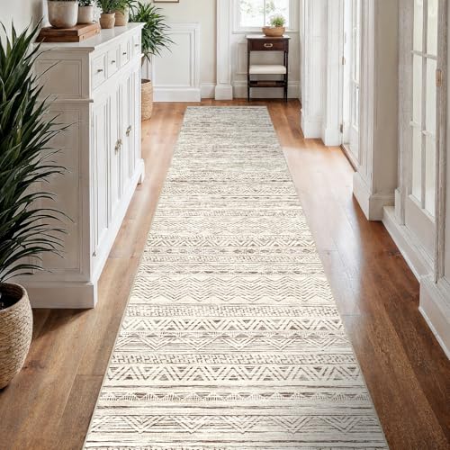 3x15 Runner Rug Washable Moroccan (Beige / 3' x 15')