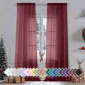 Sheer Window Curtain Panels 96 Inch Long 2 Pieces (40"W x 96"L (Pack of 2) / Burgundy)