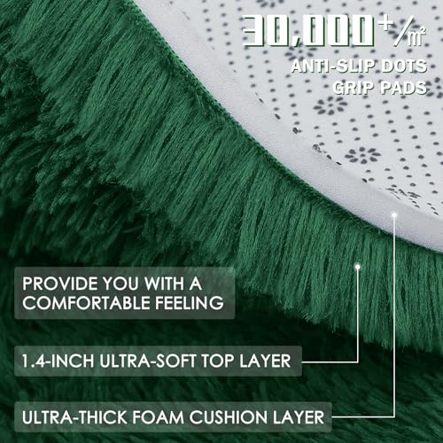 2x8 Machine Washable Runner Rugs for Hallway (2x8 Ft / Dark Green)