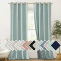 100% Absolutely Blackout Linen Curtains with Thermal Insulated White Liner (52"W x 120"L (Pack of 2) / Seafoam Green)
