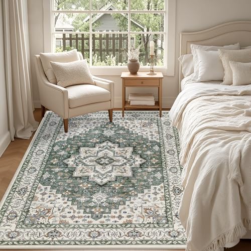 4x6 Area Rugs Living Room (Green Ivory / 4' x 6' (Rectangular))