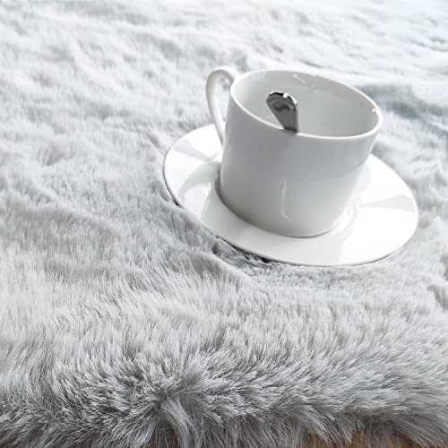 Ultra Soft Faux Rabbit Fur Rug 5x8 (Grey / 5*8Ft)