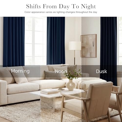 Navy Curtains for Bedroom (Navy Blue / 42"W x 63"L (Pack of 2))