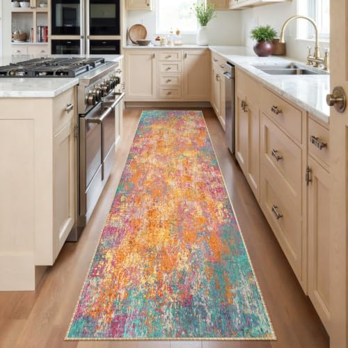 Washable Runner 2'x6' Abstract Area Rug for Hallway Starlight (Starlight / 2' x 6' (Runner))