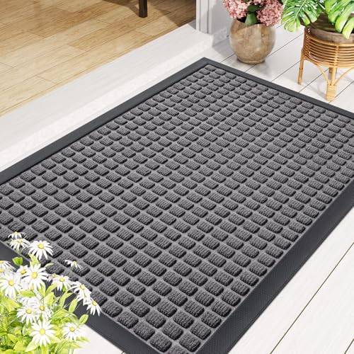 Front Door Mat Outside Entrance (Mix Grey / 59" X 23")