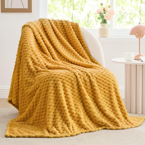 Mustard Yellow Throw Blanket for Couch (Mustard Yellow / Throw(50"x60"))